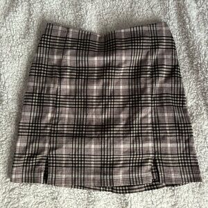pink plaid skirt